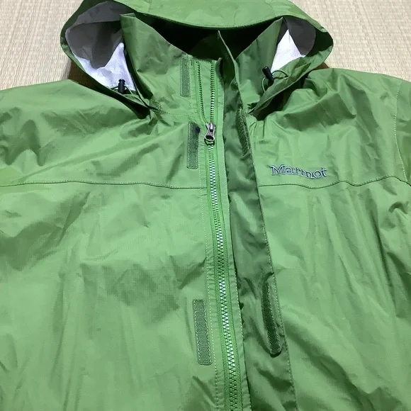 Marmot Men’s Precip Green Jacket Hooded Windbreaker Size XL Style #H41200 - Picture 10 of 14